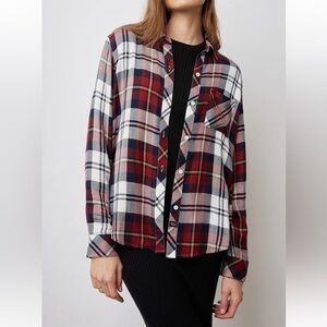 Rails Plaid Hunter Long Sleeve Button-Up Shirt Size Small Red, White